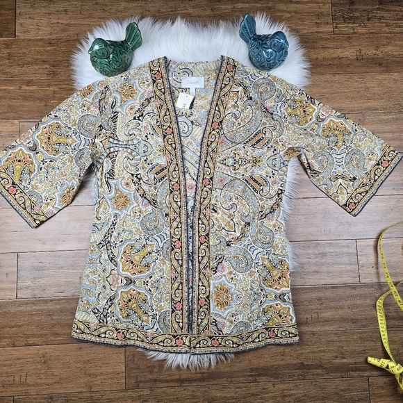 Evereve Cleobella Kalidescope Paisley Kimono Jacket Xs - Picture 15 of 16